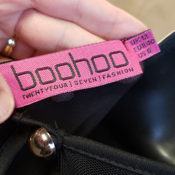 Black mesh and purple skater dress - Picture 6 of 7